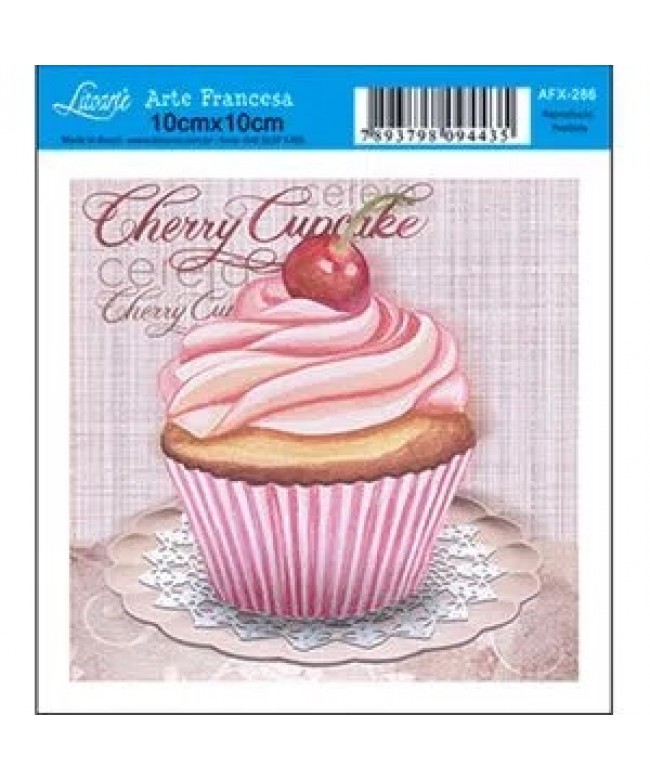 Papel Decoupage Arte Francesa Cherry Cupcake - AFQ-221 ( 5 folhas )